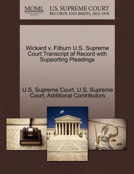 portada wickard v. filburn u.s. supreme court transcript of record with supporting pleadings (en Inglés)