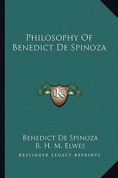 portada philosophy of benedict de spinoza (en Inglés)