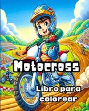 portada Libro para colorear de Motocross: Increíbles páginas para colorear llenas de diseños de motocross para niños.