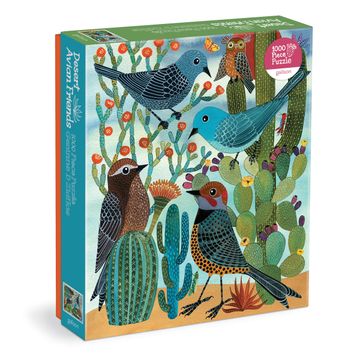 portada Desert Avian Friends 1000 Piece Puzzle From Galison - 20" x 27" Beautifully Illustrated Puzzle From Geninne Zlatkis, Thick & Sturdy Pieces, Challenging Activity for Adults, Unique Gift Idea!