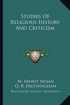portada studies of religious history and criticism (in English)