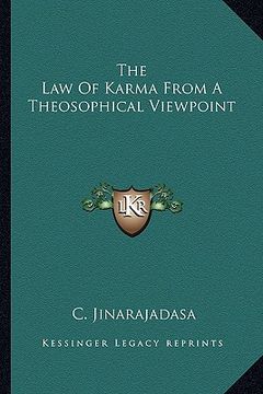 portada the law of karma from a theosophical viewpoint (en Inglés)