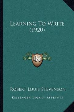 portada learning to write (1920) (en Inglés)