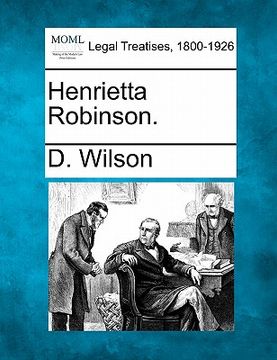 portada henrietta robinson. (en Inglés)