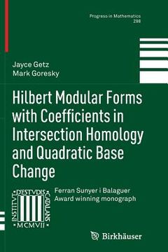 portada Hilbert Modular Forms with Coefficients in Intersection Homology and Quadratic Base Change (en Inglés)