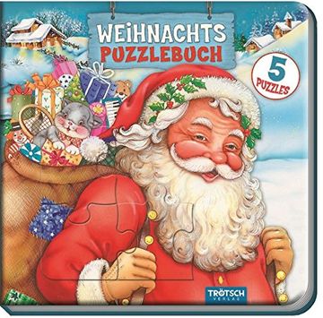 portada Weihnachts-Puzzlebuch: 5 Puzzles mit Farbvorlage (en Alemán)