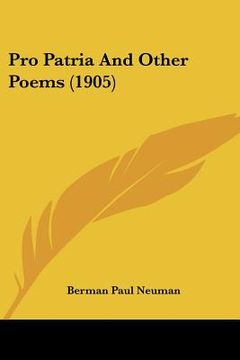 portada pro patria and other poems (1905) (en Inglés)