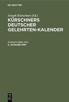 portada Kürschners Deutscher Gelehrten-Kalender. 5. Ausgabe 1935 (en Alemán)