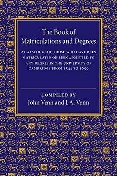 portada The Book of Matriculations and Degrees (en Inglés)