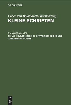 portada Hellenistische, Spätgriechische und Lateinische Poesie (en Alemán)