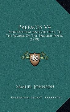 portada prefaces v4: biographical and critical, to the works of the english poets (1779) (en Inglés)