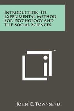 portada introduction to experimental method for psychology and the social sciences
