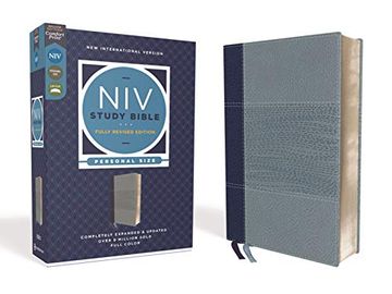 portada Niv Study Bible, Fully Revised Edition, Personal Size, Leathersoft, Navy (en Inglés)