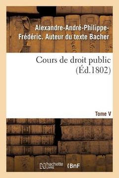 portada Cours de Droit Public. Tome V (in French)