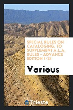 portada Special rules on cataloging, to supplement A.L.A. rules - Advance edition 1-21