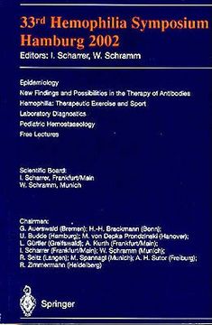 portada 33rd hemophilia symposium hamburg 2002: epidemiology; new findings and possibilities in the therapy of antibodies; hemophilia: therapeutic exercise an (en Inglés)