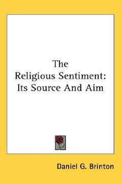 portada the religious sentiment: its source and aim (en Inglés)