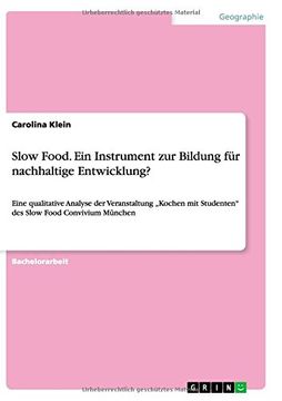 portada Slow Food. Ein Instrument zur Bildung für nachhaltige Entwicklung? (German Edition)