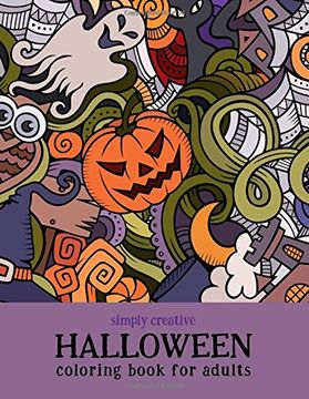 portada Simply Creative Halloween Coloring Book for Adults (en Inglés)