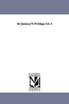 portada de quincey's writings: miscellaneous essays