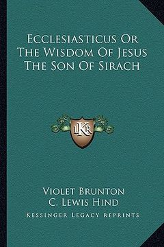 portada ecclesiasticus or the wisdom of jesus the son of sirach