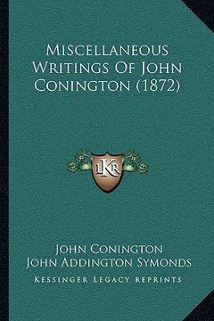 portada miscellaneous writings of john conington (1872)