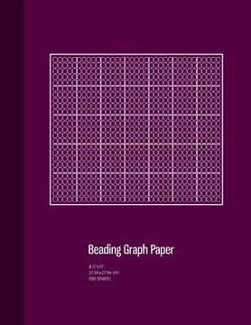 portada Beading Graph Paper: Peyote Stitch Graph Paper, Seed Beading Grid Paper, Beading on a Loom, 100 Sheets, Purple Cover (8.5"x11") (in English)