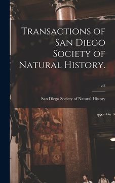 portada Transactions of San Diego Society of Natural History.; v.3 (en Inglés)