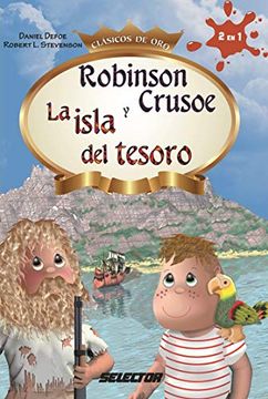 portada Robinson Crusoe y la Isla del Tesoro (Clasicos de Oro) (in Spanish)