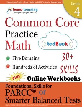 portada Common Core Practice - Grade 4 Math: Workbooks to Prepare for the PARCC or Smarter Balanced Test: CCSS Aligned (CCSS Standards Practice) (Volume 4)