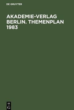 portada Akademie-Verlag Berlin. Themenplan 1983 (en Alemán)