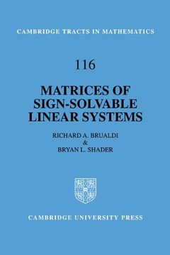 portada Matrices of Sign-Solvable Linear Systems (Cambridge Tracts in Mathematics) 