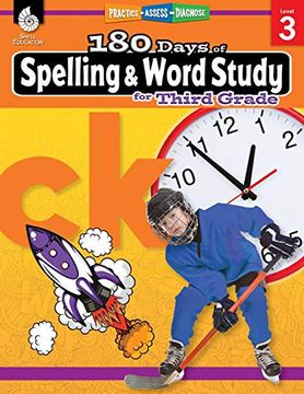 portada 180 Days of Spelling and Word Study for Third Grade: Practice, Assess, Diagnose (180 Days of Practice) (en Inglés)