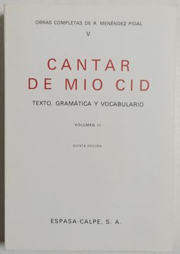 portada Cantar de mio Cid, iii Texto del Cantar y Adiciones