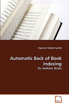 portada automatic back of book indexing (en Inglés)