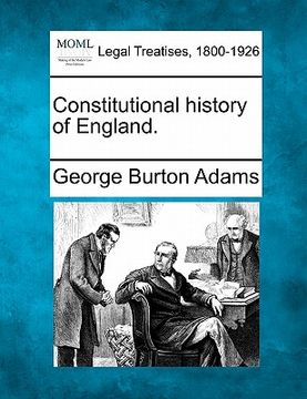 portada constitutional history of england. (in English)