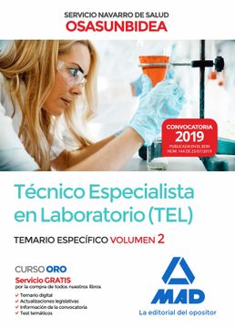 portada Tecnico Especialista en Laboratorio (Tel) del Servicio Navarro de Salud-Osasunbidea. Temario Especifico Volumen 2 (in Spanish)