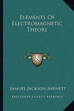 portada elements of electromagnetic theory (en Inglés)