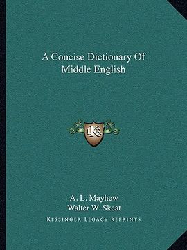 portada a concise dictionary of middle english