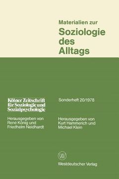 portada Materialien Zur Soziologie Des Alltags (en Alemán)
