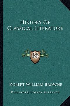 portada history of classical literature (en Inglés)