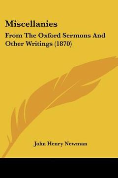 portada miscellanies: from the oxford sermons and other writings (1870) (in English)