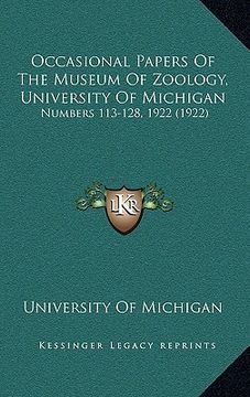 portada occasional papers of the museum of zoology, university of michigan: numbers 113-128, 1922 (1922) (en Inglés)