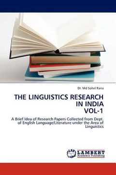 portada the linguistics research in india vol-1 (en Inglés)