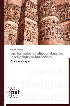portada Les Formules Juridiques Dans Les Inscriptions Nabateennes
