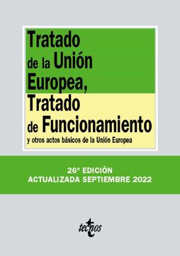 portada Tratado de la Union Europea, Tratado de Funcionamiento (26ª Ed. )