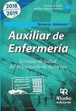 portada Auxiliar De Enfermería. Servicio De Salud Del Principado De Asturias. Temario Volumen 1.