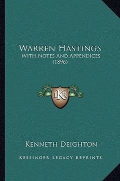 portada warren hastings: with notes and appendices (1896) (in English)