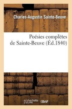 portada Poésies Complètes de Sainte-Beuve (en Francés)