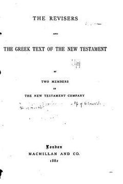 portada The Revisers and the Greek Text of the New Testament (en Inglés)